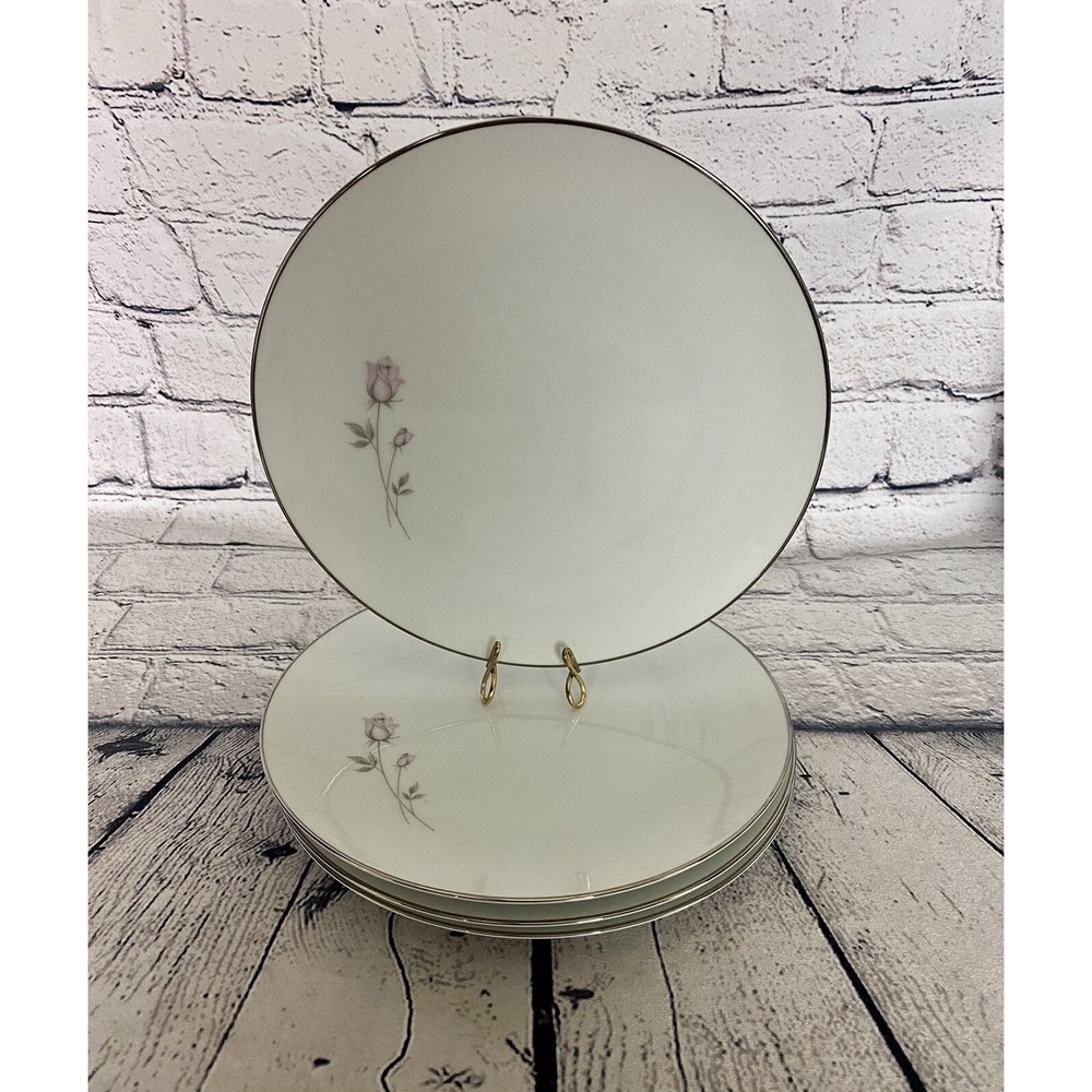 Noritake Pasadena Salad Plates Set of 4 VTG 6311 Pink Rosebud 8 1/4" Japan